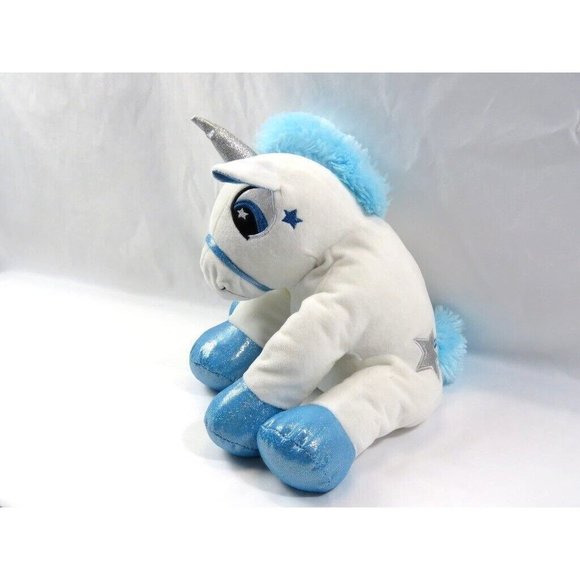 Cuddle & Friends Smile Unicorn Soft Plush Animal Blue Mane Sparkle Hooves  14" - Picture 2 of 11